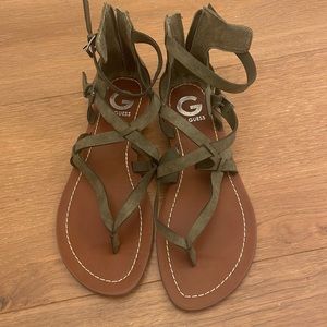 New condition Guess olive green sandals